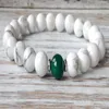 SN1074 2016 Bracelet de Yoga pour hommes Bracelet Howlite Malachite pierre naturelle perles Mala bijoux Whole234R