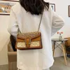 Nuova catena da donna a contrasto di colore con patta quadrata piccola e doppio scomparto Bellissima borsa versatile, sconto del 60% nel negozio online