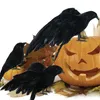 3 Pcs set Halloween Realistic Handmade Crow Prop Black Feathered Crow Fly and Stand Crows Ravens Crow Decoration 200929250Q