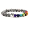 Bracciale con perline in pietra naturale con perline 7 Chakra per donna Uomo Gatto Cane Artiglio Fascino Occhio di tigre Turchese Guarigione Nce Yoga Bracciale Fai da te Goccia Del Dhksv