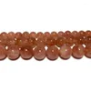 Grânulos atacado redondo laranja sol pedra natural para fazer jóias diy pulseira colar encantos 6/8/10mm 15''