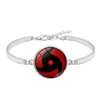 Charme pulseiras cosplay japão anime pulseira para homens jóias sharingan olho snap botão de vidro cabochão pulseira crianças amigos fãs presente