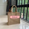 30 5X19X30 5 classic flax environmental Shopping bag printed designer letters fashion beach bags Travel tote Cosmetic chain Storag215M