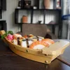 Flatvaruuppsättningar 37x15 3x7cm japanska köksushibåtar verktyg trä handgjorda enkelt fartyg sashimi diverse kalla rätter bordsartiklar bar242k