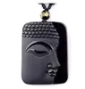 Chinese natuurlijke obsidiaan guan yin ketting hanger