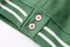 Jacket Humans--made woolen leather towel embroidered patch tiger head classic couple baseball uniform green