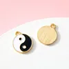 Charms 5st 11x14mm emalj tai chi hängen för halsband örhängen diy gör yin yang handgjorda smyckesfynd