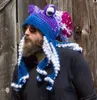 Wide Brim Hats Bucket Octopus Beard Hand Weave Knit Wool Men Christmas Cosplay Party Funny Tricky Headgear Winter Warm Couples Beanies Cap 230915