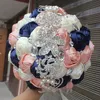 Violet Or Satin Mariage Bouquet De Mariée Simulation Fleur Fournitures De Mariage Fleur Artificielle Cristal Doux 15 Quinceanera Bouquet337P