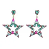 Dingle örhängen Pauli Manfi 2023 Fashion Metal Rhinestone Five Pointed Star Big Women's Creative Banket smycken Tillbehör