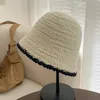 Nouveau tricot seau chapeau femmes hiver laine d'agneau polaire casquette velours côtelé pêcheur chapeaux crème solaire Panama casquettes pour femmes 230914