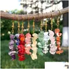 Charm Rental Handgemaakte Diy Natuurlijke Kristal Steen Kralen Hanger Oorbellen Mti Kleur Kwastje Drop Levering Sieraden Dhgarden Dhu4I