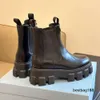 2023 Nouveau monolithe en cuir poli bottines chelsea plate-forme compensées à enfiler bout rond talons bloc bottines plates designer de luxe pour femmes chaussures d'usine taille 35-41