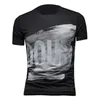 2023 Summer New Men's Tops kortärmade t-shirts runda hals smala fashionabla stiliga bokstaven trycker merceriserad bomull halv2884