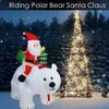 Giant Inflatable Santa Claus Riding Polar Bear 6ft Christmas Inflatable Shaking Head Doll Indoor Outdoor Garden Xmas Decoration H1218H