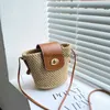 Totes Sac De Paille Plaine Crochet Broderie Ouvert Casual Fourre-Tout Compartiment Deux Sangles En Cuir Femmes Purse43 styléeendibags