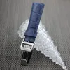 Skórzane paski zegarkowe Blue Watch Band z wiosennym paskiem dla IWC 2297