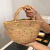 Borse di stoffa Borsa di paglia 2023 Borsa a tracolla rossa da donna con secchiello per cestino di verdure portatile01 Stylisheendibags