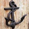 8 Pieces Rustic Cast Iron Anchor Hook Wall Hanger Decor Nautical Towel Coat Holder Nautical Ocean Beach Cottage Door Vintage Brown204S