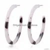 Hoop Huggie Colorf Orecchini a cerchio acrilico in acetato per le donne Stampa leopardata Resina geometrica Big Hie Orecchino Gioielli di moda Regalo Drop D Dhsdg