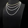 Jewelry 925 sterling silver vvs moissanite tennis necklace diamond collarbone chain single row diamond men's pendant hip-hop style 40cm45cm50cm55cm60cm