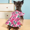 Dog Apparel Flutter Sleeve Flower Dress Clothes Sweet Cute Small Dogs Clothing Cat Summer Thin Korean Fashion Kawaii Girl Pet Products