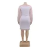 Grundlegende Freizeitkleider 2023 Afrikanisches Kleid für Frauen Übergröße 4XL 5XL Weiß Minilänge Mantel Slash Neck Langarm Sexy Club Night Robe 230915