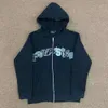 Men's Down Parkas New Trapstar Sweater Black Grey Letter Embroidered Casual Hoodie Zipper Cardigan Sports Settrapstar jacke