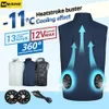 Gilets pour hommes Gilet de ventilateur d'été gilet pour hommes et femmes Camping USB charge climatisation vêtements gilet de refroidissement travail à haute température grande taille 230915