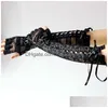 Fingerless Gloves Women Gothic Long Glove Black Punk Hip Pop Jazz Disco Mittens Clubwear Dance Cosplay Party Costumes Fashion 1 Pair D Dhghl