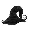 Nouveaux fabricants de chapeaux de sorcière de sort noir Halloween spot décoratif maille incurvée citrouille impression assistant chapeau de sorcière pointe noire chapeau d'assistant