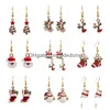 Dangle Chandelier New Christmas Cartoon Womens Drop Earrings Alloy Father Snowman Tree Earring For Ladies Fashion Jewelry Delivery Dh6My