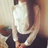 Women's Blouses Shirts spring elegant organza bow of Pearl White blouse casual chiffon shirt women blouses tops blusas femininas 230915