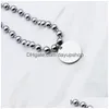 Heart Bracelets Women Hollow Beads Chain A Set Of Packaging Stainless Steel Round On Hand Couple Fashion Jewelry Wholesale Drop Delivery