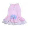 Dog Apparel Pet Lace Lattice Dress Summer Sweet Skirt Polyester Cute Puppy's Princess For Small Medium Dogs Cats Sell