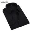 Camisas sociais masculinas aowofs camisa social preta manga longa camisas de trabalho de escritório tamanho grande roupas masculinas 8xl 5xl 7xl 6xl personalizado wed2329