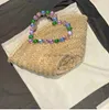 Totes Borsa di paglia con diamanti di lusso Borse con manico a cuore Borsa in rattan firmata Borsa da spiaggia estiva Borse a tracolla Borse04 Stylisheendibags