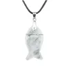 Pendentif Colliers Collier de poisson de pierre précieuse à la main pour femmes hommes bijoux vintage anniversaire fête des mères cadeau mère femme Dhgarden Dhn9F