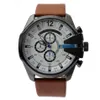 Brand Men Big Case Mutiple Dials Date Display Leather Strap Quartz Men's Wrist Watch 4280245z
