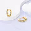 Orecchini a cerchio Moda Argento sterling 925 Oro giallo circolare Orecchino dorato per regalo di gioielli da donna europei e americani