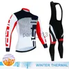 Autres vêtements Ensembles de maillots de cyclisme Ensemble polaire thermique d'hiver Vêtements de cyclisme Maillot pour hommes Costume Sport Équitation Vélo VTT Vêtements Pantalons à bretelles Ensembles chauds Ropa 230208 x0915