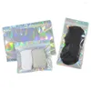 Sacs de stockage 500pcs Tear Notch Réutilisable Étanche Alimentaire Emballage Pochettes Clear Glittery Silver Mylar Feuille Sac avec trou de suspension