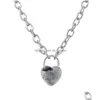 Collares colgantes Buena calidad Cristal natural Piedra preciosa Amor Corazón Lock Charm Collar con cadena de aleación para hombres y mujeres Dr Dhgarden Dh1Fw