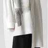 Men S Casual Shirts PFNW Autumn Long Sleeve Asymmetrical Print White Cotton High Street Japanese Gothic Women 12Z22 230915