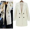 Parkas pour femmes Automne Hiver Manteau de laine épais matelassé surdimensionné pour femmes Blanc Bleu Vêtements d'extérieur Double boutons Manches longues Laine Automne Mode 210416 L230915