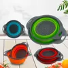 Mats Pads Foldable Silicone Plastic Basin Vegetable Drainer Portable Fruit Basket for Camping Outdoor Washing Colande kitchen Tools Gadget 230915