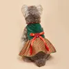 Abbigliamento per cani Decorazione con fiocco Abito per animali domestici Abiti festivi Abiti natalizi per cani Gatti Comodo costume adorabile lavabile Piccolo