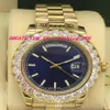 Luxury Men's Watches Bigger Diamond Bezel 228238 18K Yellow Gold Dial 43mm rostfritt stål Mekanisk automatisk mode Wrist3204