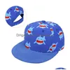 Casquettes de baseball Casquette de baseball pour enfants garçon dessin animé requin dinosaure impression hip hop été chapeau de soleil garçons filles chapeaux livraison directe Fash Dhxmh