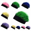 Berets Color Wig Beanie Hat Brimless Fałszywe włosy Skullcap Krótkie czapki dla kobiet mężczyzn Retro Hip Hop Vailies Street Street Cosplay